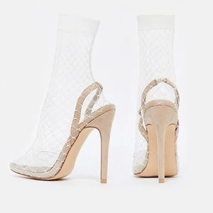 The Catch Fishnet Nude Heels