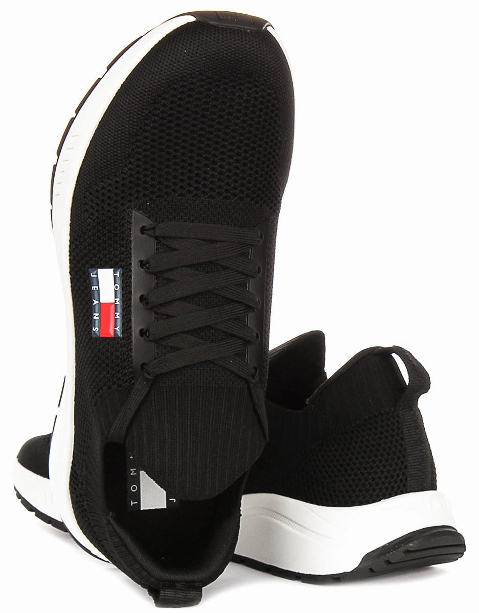 Tommy Hilfiger Runner Knit In Black White For Men