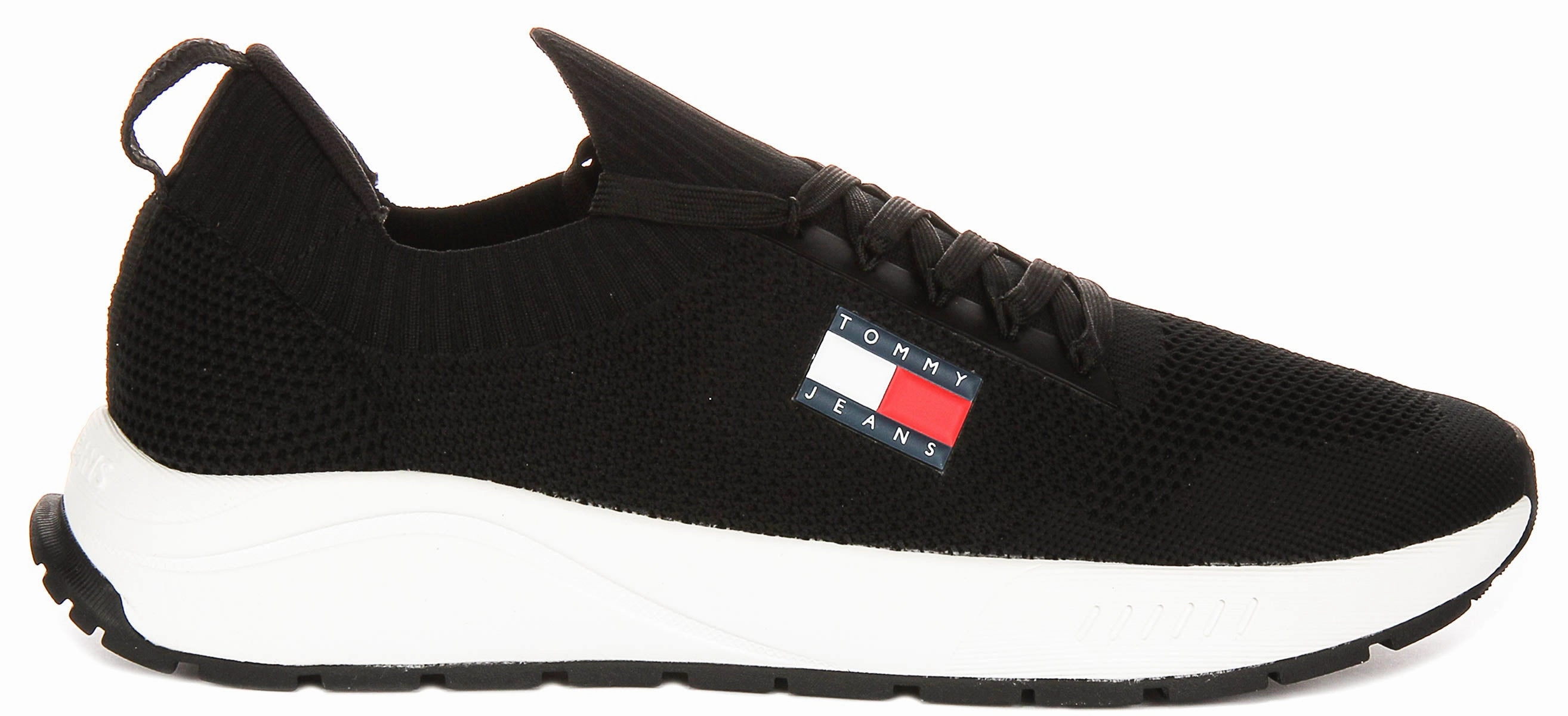 Tommy Hilfiger Runner Knit In Black White For Men