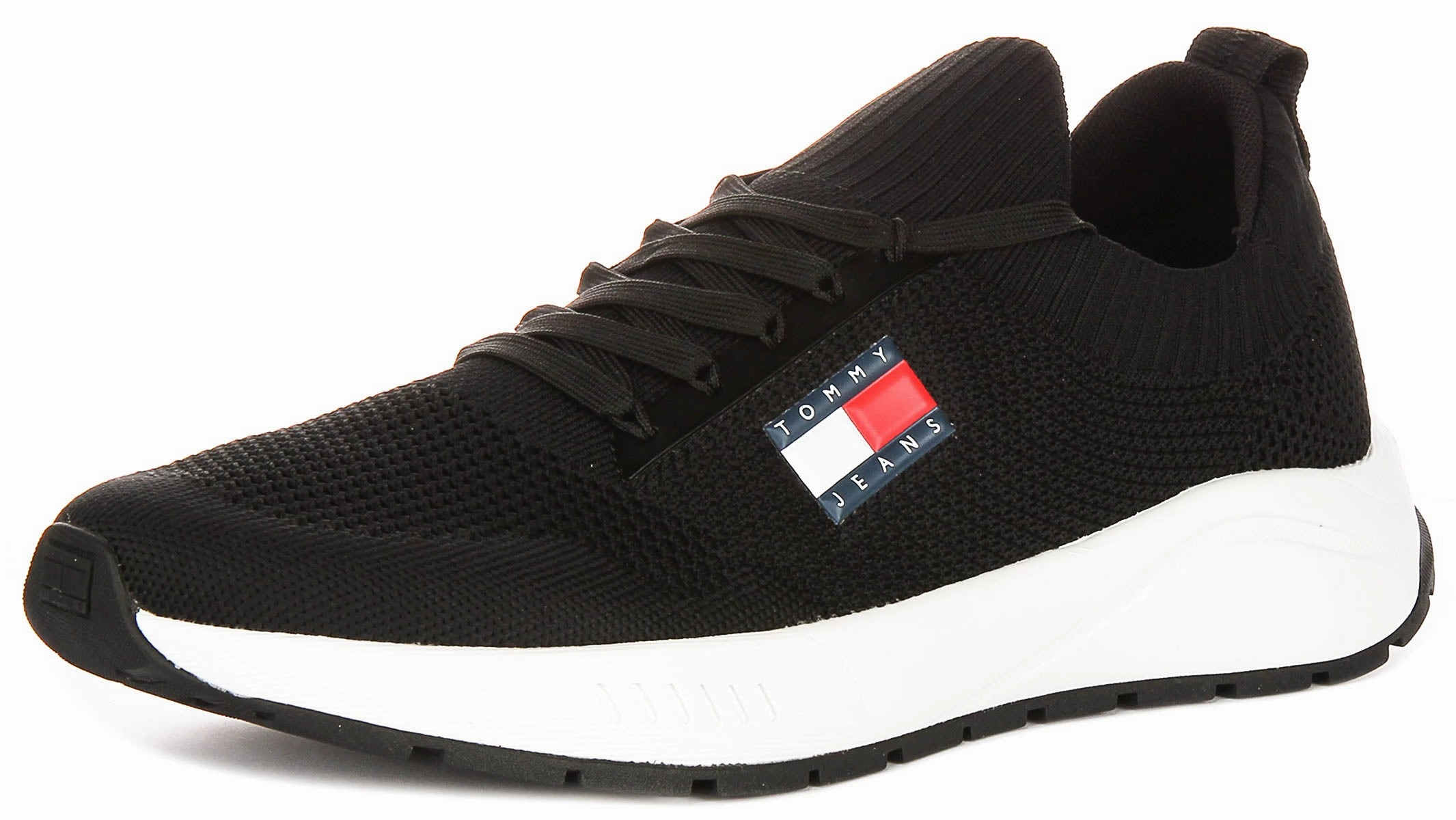 Tommy Hilfiger Runner Knit In Black White For Men