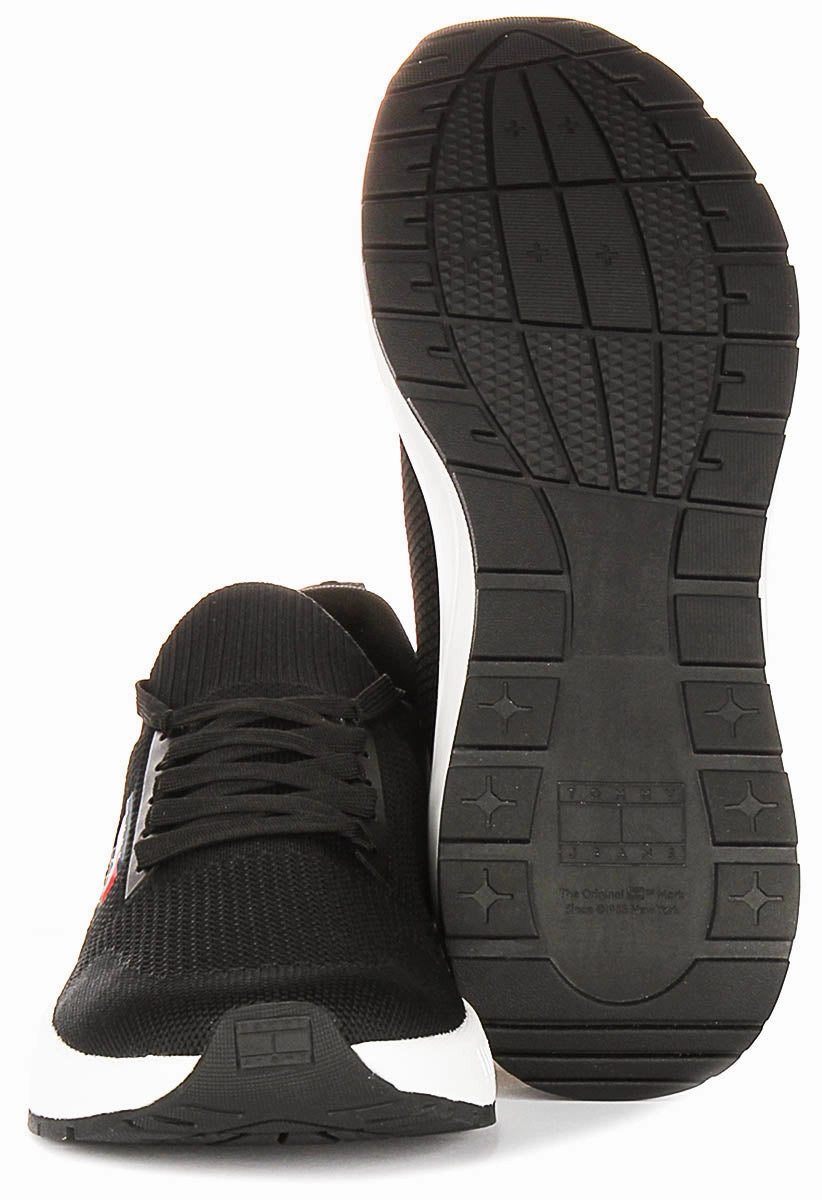 Tommy Hilfiger Runner Knit In Black White For Men