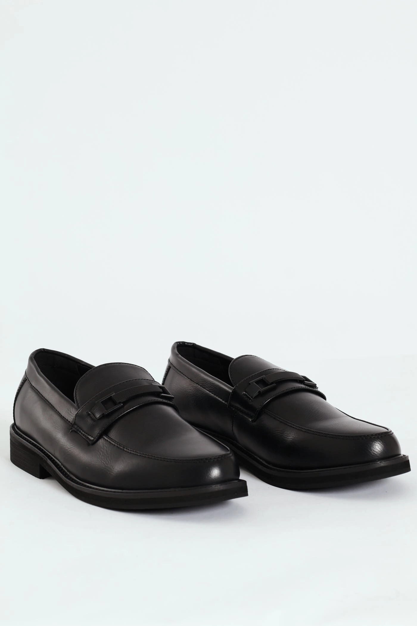 Trim Detail Formal Slip On Loafer  - Black