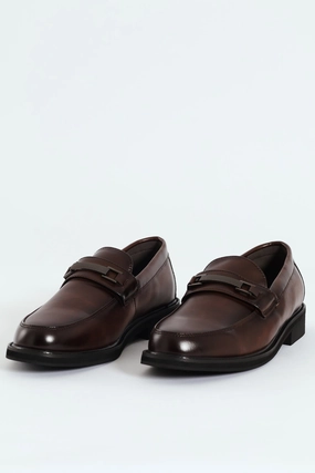 Trim Detail Formal Slip On Shoe - Chocolate