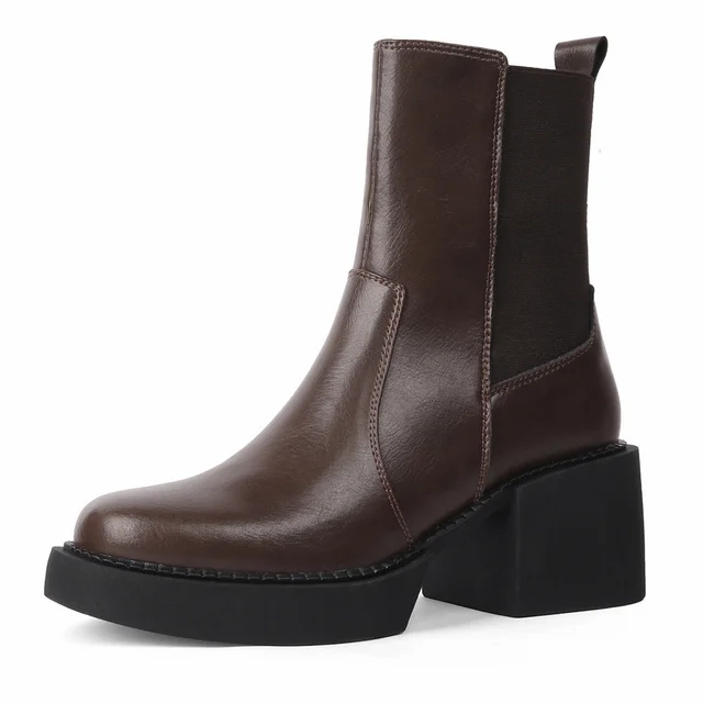USS Shoes Alina Women's Thick High Heels Boots