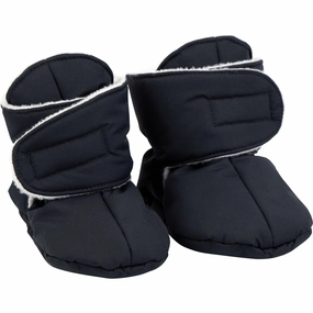 Voksi Black Baby Booties-Black Light Grey