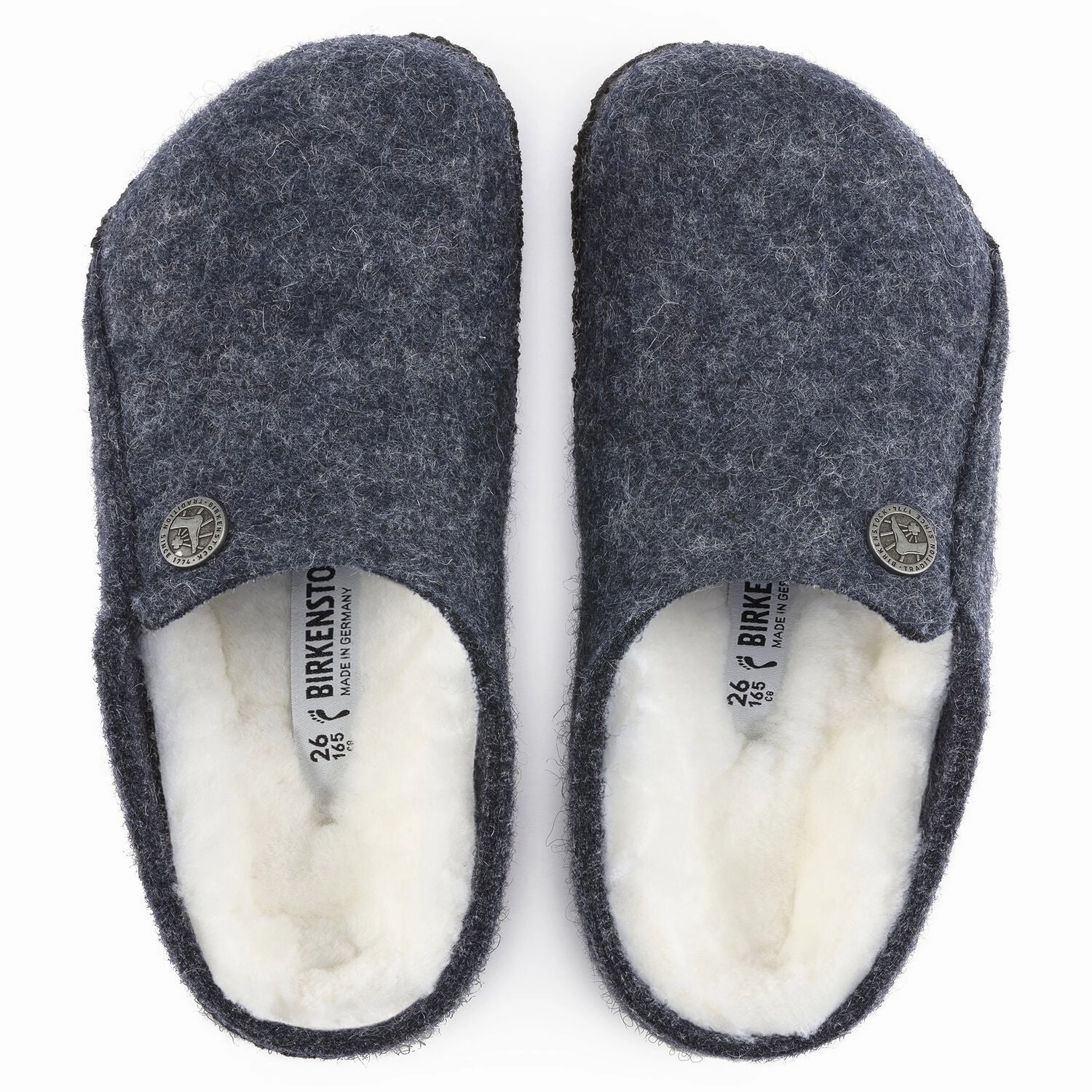 Zermatt Kids - Dark Blue Wool Felt Shearling||Zermatt pour enfants - Feutre de laine et fourrure bleu fonc